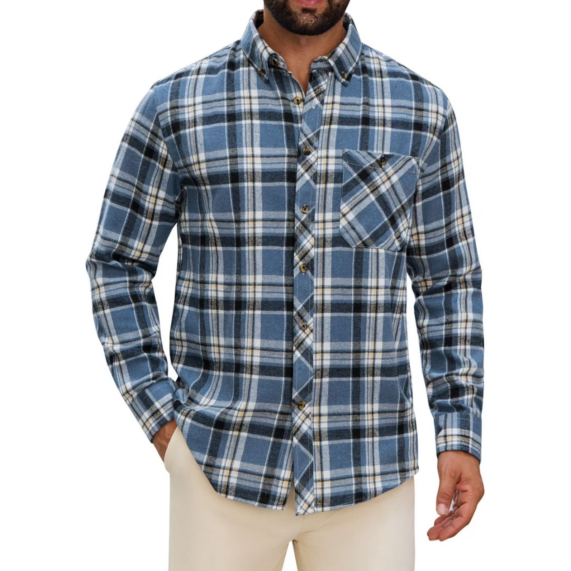 SSU CLOTHING ARTICLE #5613 BLUE FLAID LONG MEN