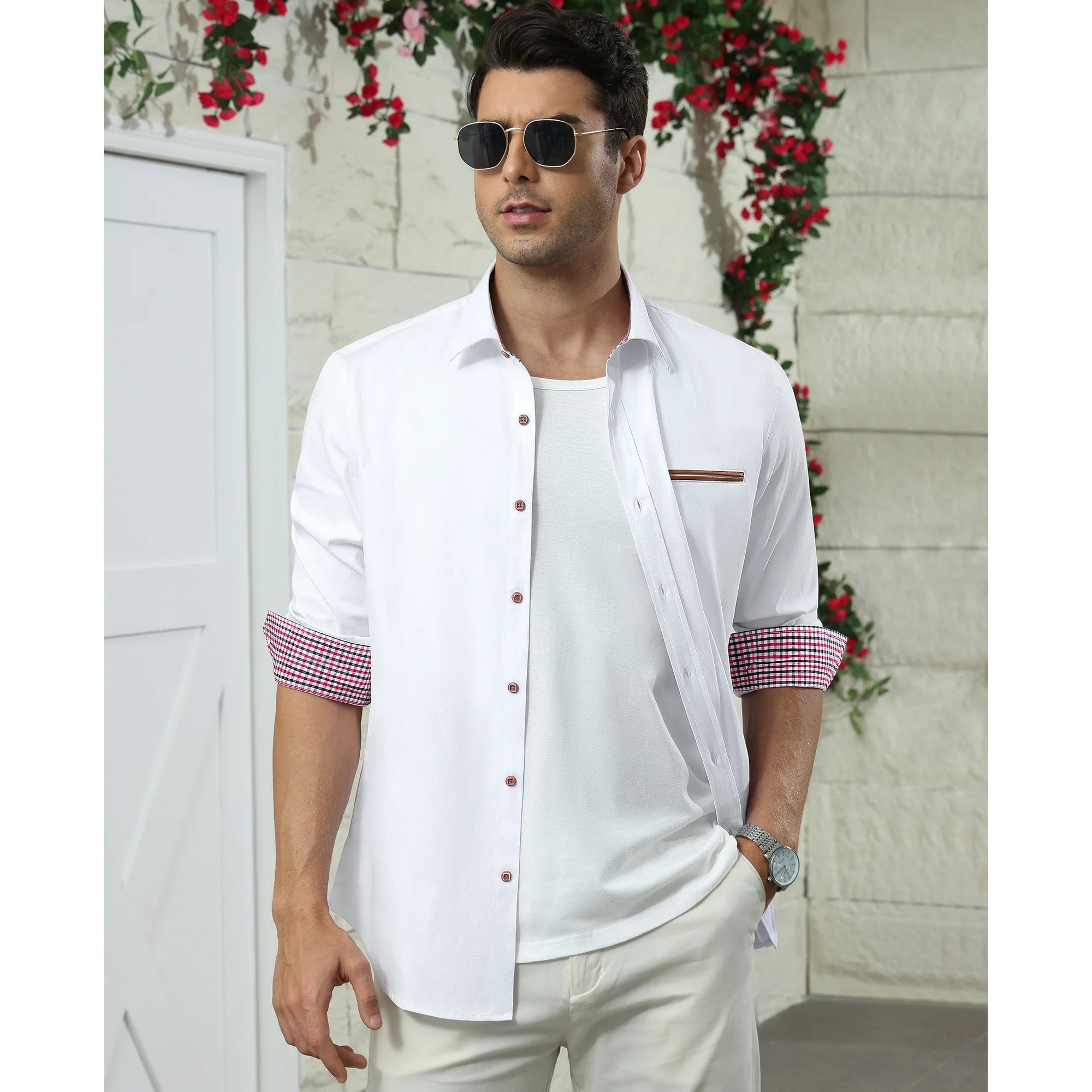 SSU CLOTHING ARTICLE #5637 WHITE FULL BUTTONS